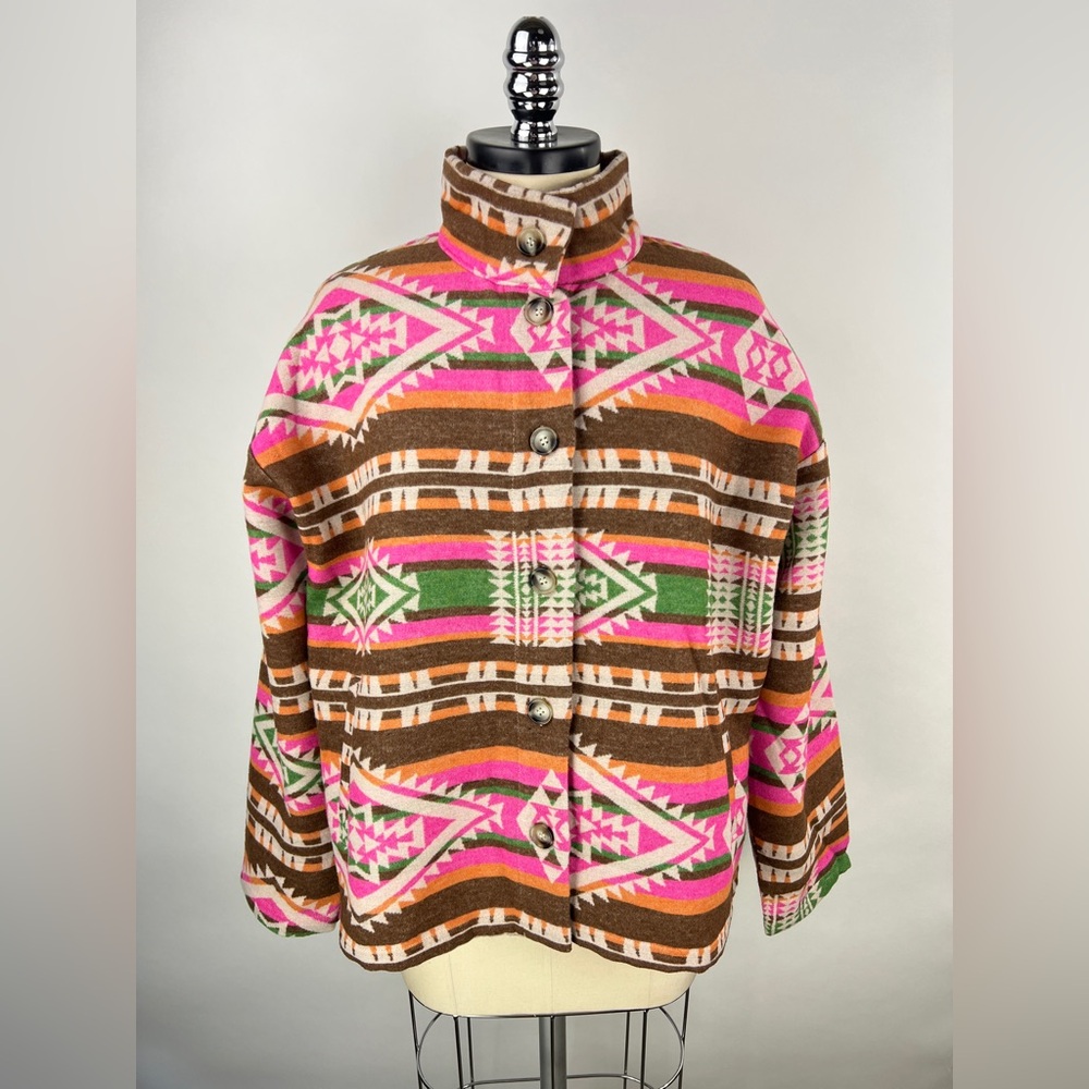 💚 2884. Western/Native Printed Shacket
